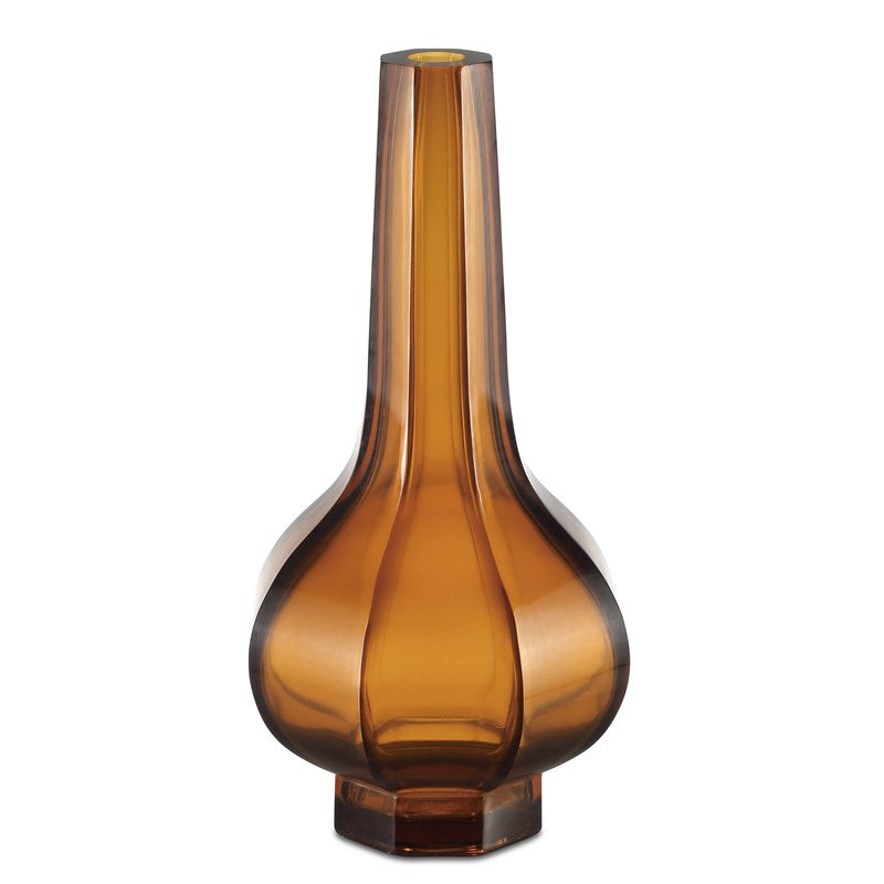 Peking Vase Collections-Currey-CURY-1200-0677-VasesStem Vase-Amber & Gold-1-France and Son