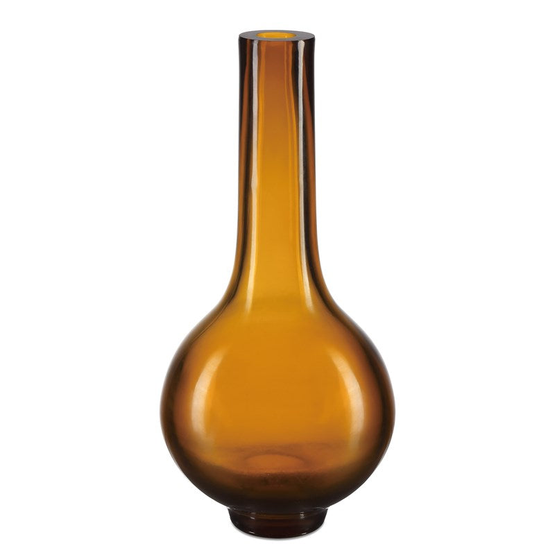 Peking Vase Collections-Currey-CURY-1200-0679-VasesLong Neck Vase-Amber & Gold-4-France and Son