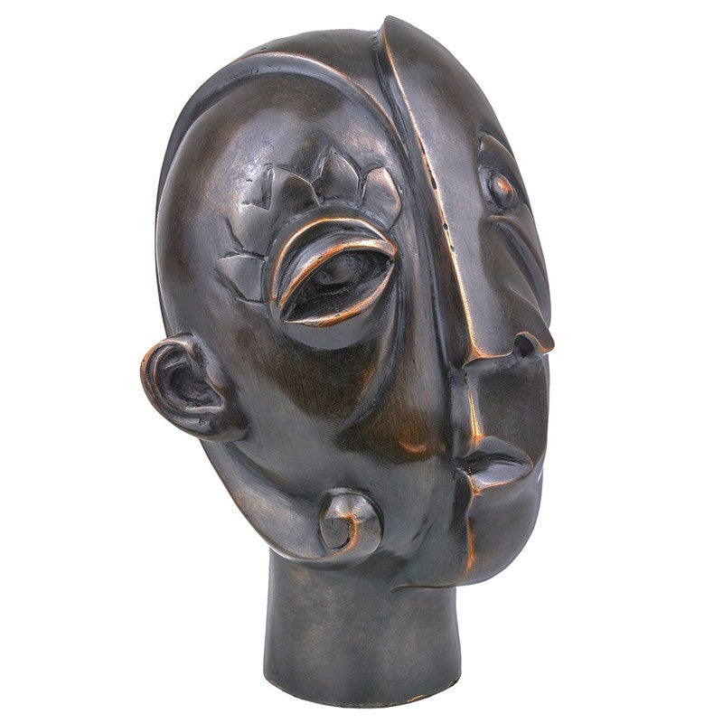 Cubist Head - Bronze-Currey-CURY-1200-0720-Decorative Objects-2-France and Son