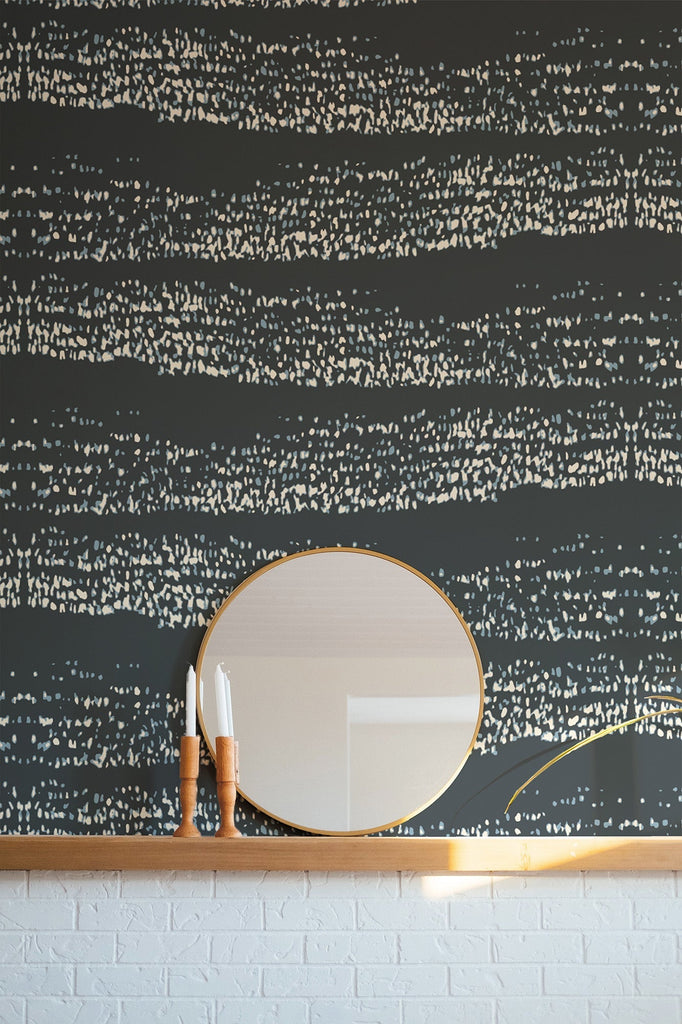 Reflections Wallpaper-Mitchell Black-MITCHB-WC418-AB-PM-10-Wall DecorPatterns Ash Blue-Premium Matte Paper-4-France and Son