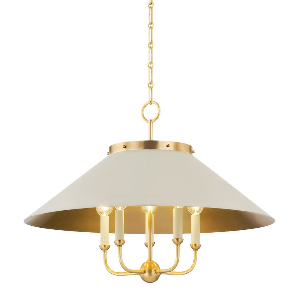 Clivedon Chandelier-Hudson Valley-HVL-MDS1403-AGB/OW-ChandeliersOff-White-2-France and Son