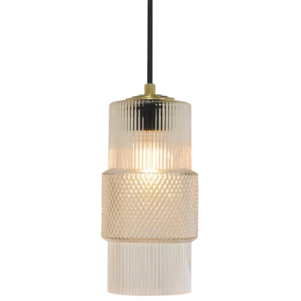 Mimo Cylinder Pendant-Oggetti-OGGETTI-28-MM/CYL/CL/B-PendantsClear-Brass-3-France and Son
