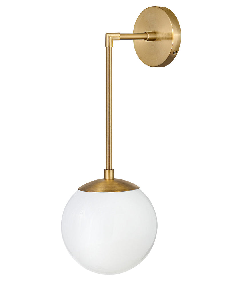 Warby Single Light Sconce-Hinkley Lighting-HINKLEY-3742HB-WH-Wall SconcesHeritage Brass with Cased Opal-2-France and Son