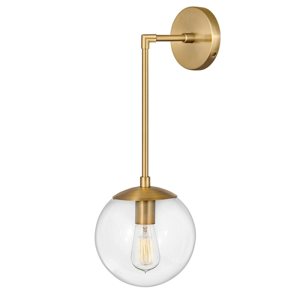 Warby Single Light Sconce-Hinkley Lighting-HINKLEY-3742HB-Wall SconcesHeritage Brass with Clear Glass-1-France and Son