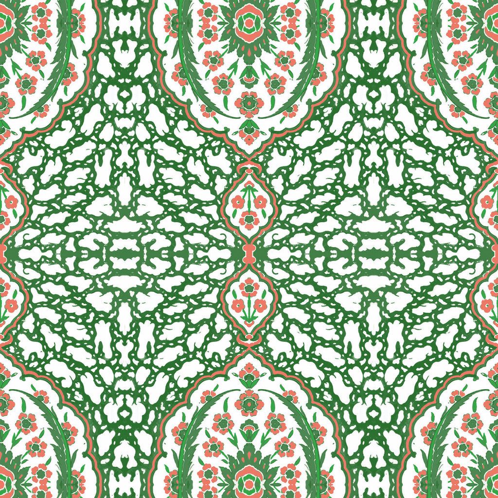 Ottoman Jewel Wallpaper-Mitchell Black-MITCHB-WC380-3-PM-MS-Wall DecorSamples Kelly Green-Removable Peel & Stick-9-France and Son