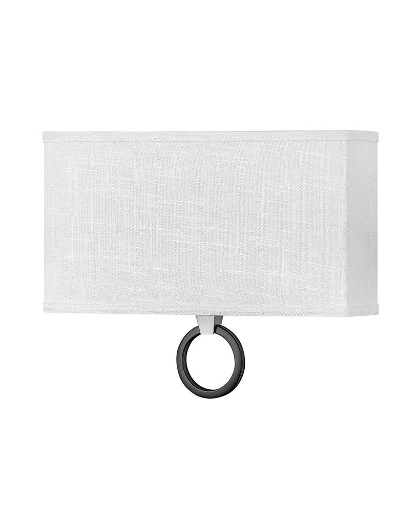 Link Two Light Sconce-Hinkley Lighting-HINKLEY-41204BN-Outdoor Wall SconcesStyle 2-Brushed Nickel/ Off White Linen-3-France and Son