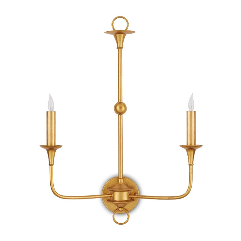 Nottaway Gold Large Wall Sconce-Currey-CURY-5000-0214-Wall LightingContemporary Gold Leaf-3-France and Son