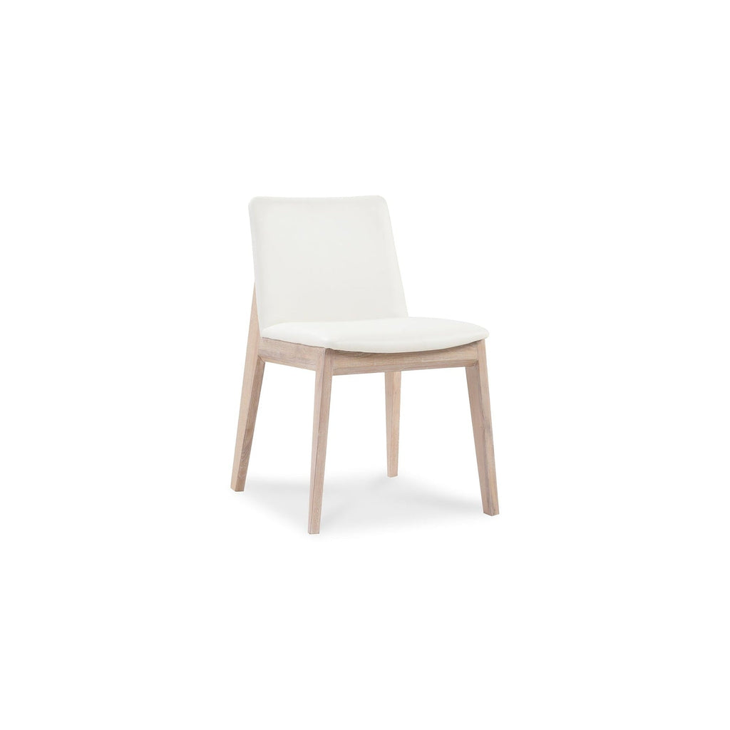 Deco Oak Dining Chair - Set Of Two-Moes-MOE-BC-1086-05-Dining ChairsCream White-1-France and Son