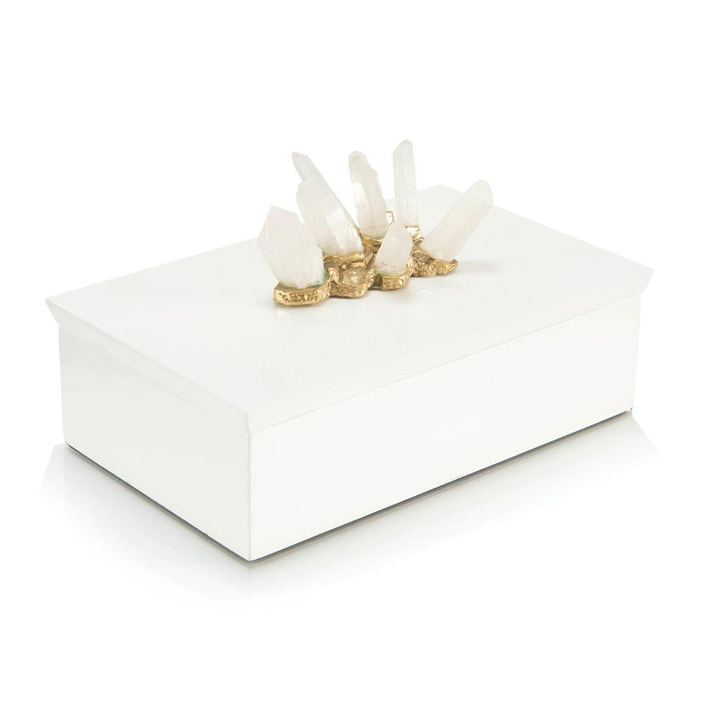 Crystal Adornment White Box-John Richard-JR-JRA-10155-Baskets & Boxes-1-France and Son