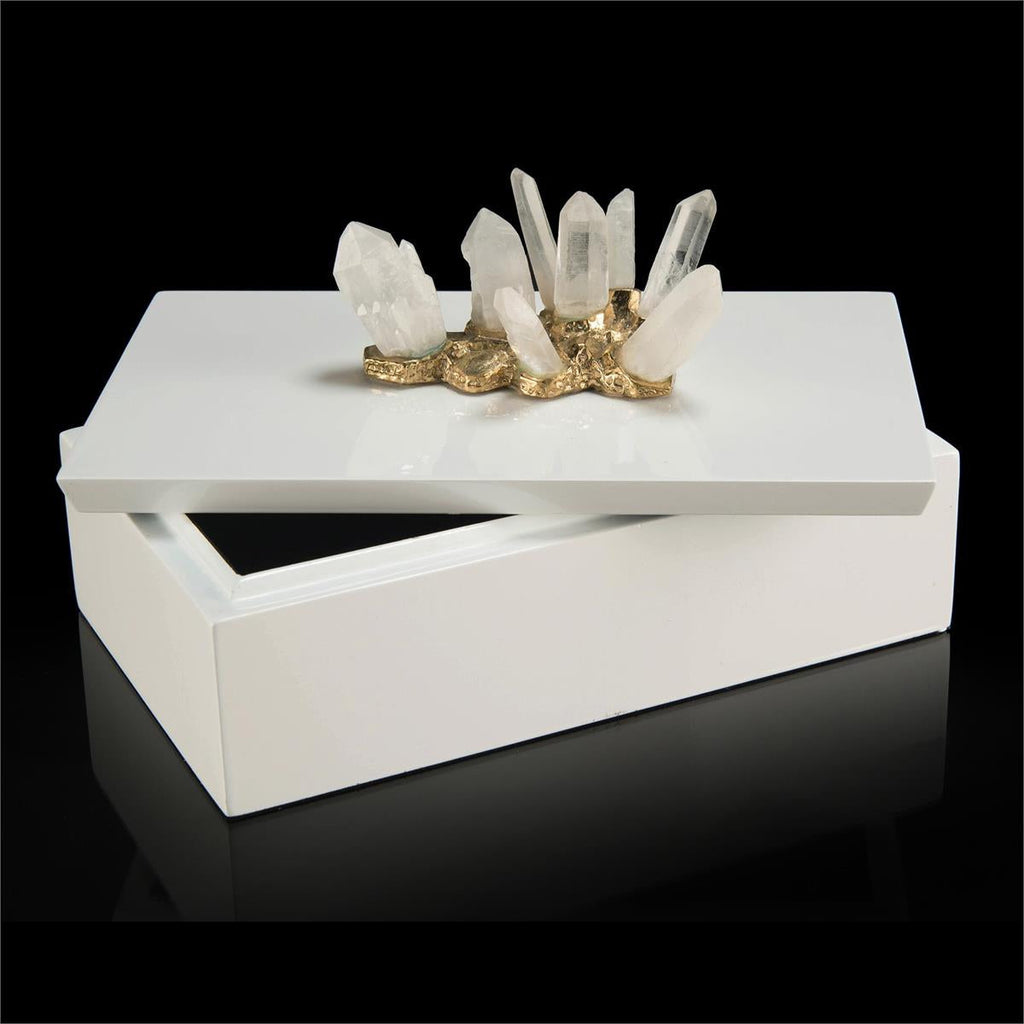 Crystal Adornment White Box-John Richard-JR-JRA-10155-Baskets & Boxes-3-France and Son
