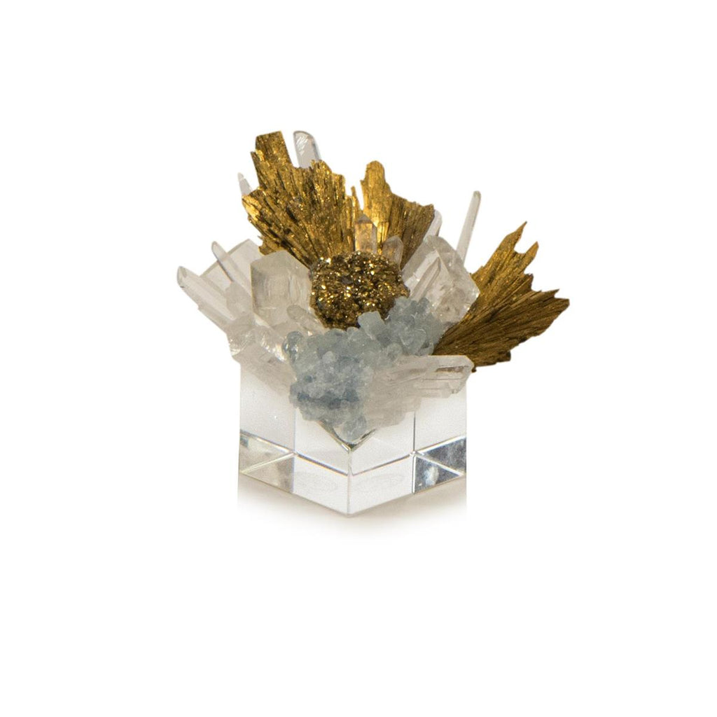 Stone Cluster In Clear, Yellow Quartz, And Gold-John Richard-JR-JRA-11193-Decorative Objects-1-France and Son
