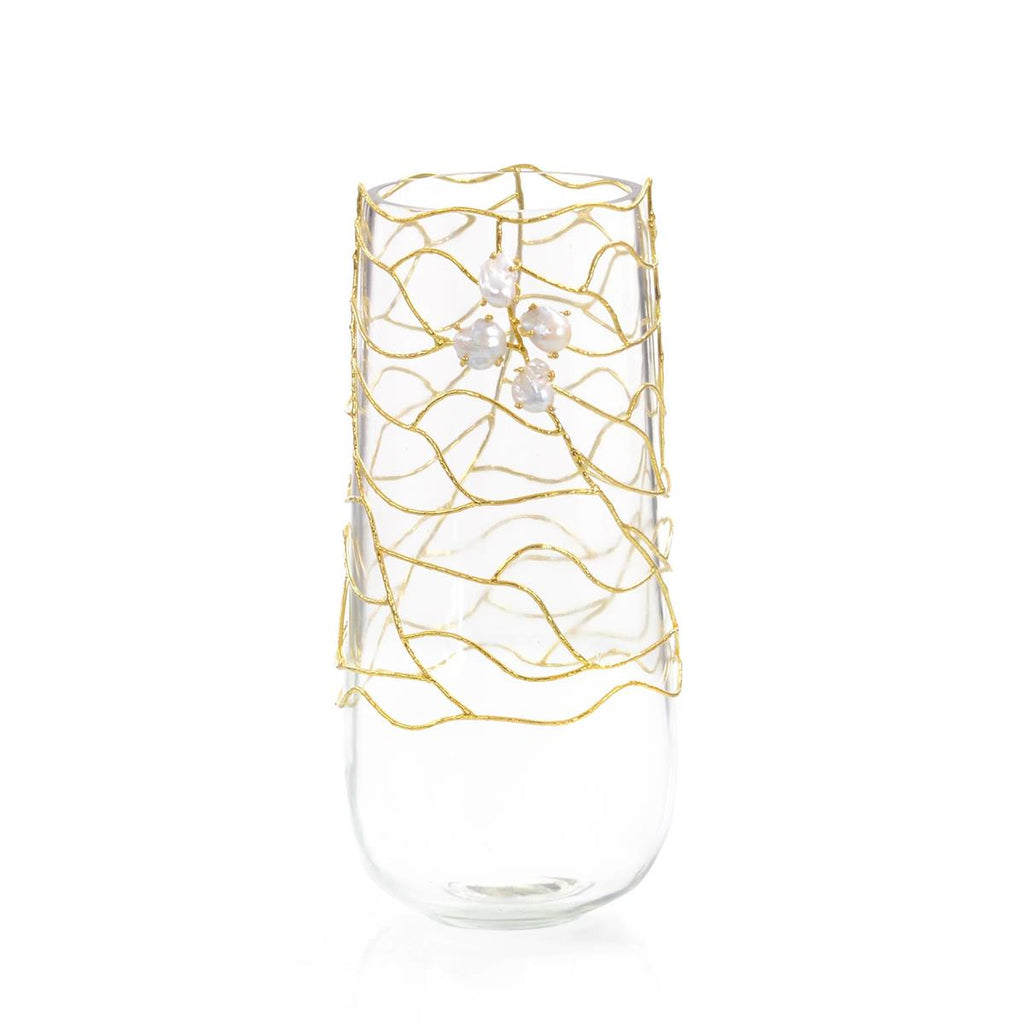 Entwined In Brass And Pearls Vase-John Richard-JR-JRA-12060-Vases-1-France and Son