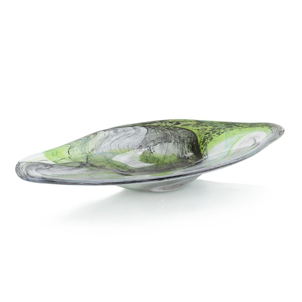 Emerald Green And Charcoal Handblown Glass Bowl-John Richard-JR-JRA-13008-Bowls-1-France and Son