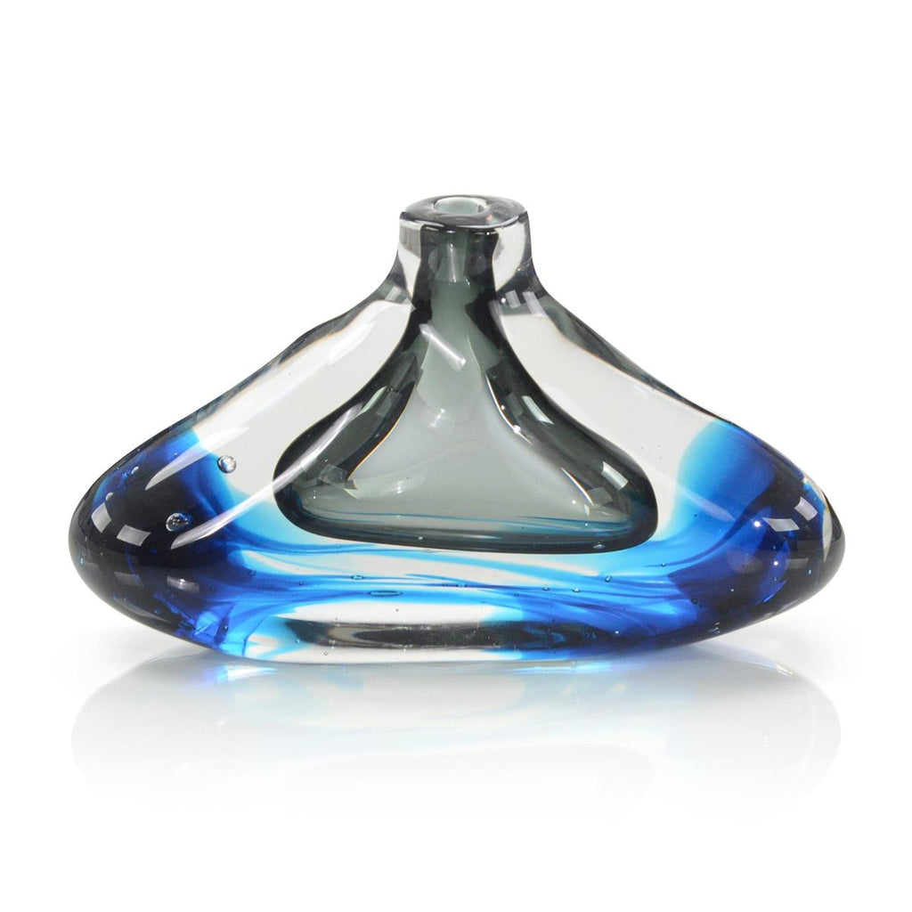 Handblown Sky Blue and Grey Glass Vase-John Richard-JR-JRA-13121-VasesII-2-France and Son