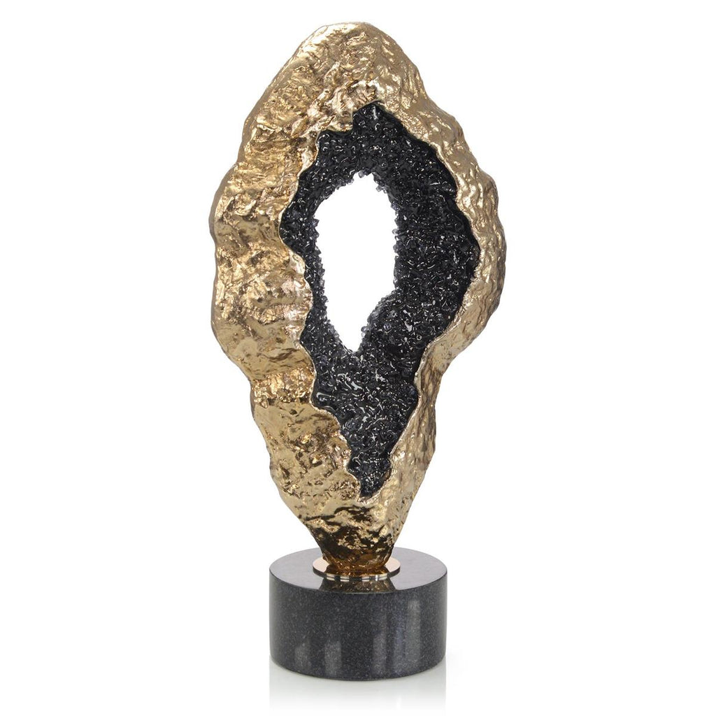 Fluctuating Geode Sculpture-John Richard-JR-JRA-14207-Decorative ObjectsGold & Black-1-France and Son