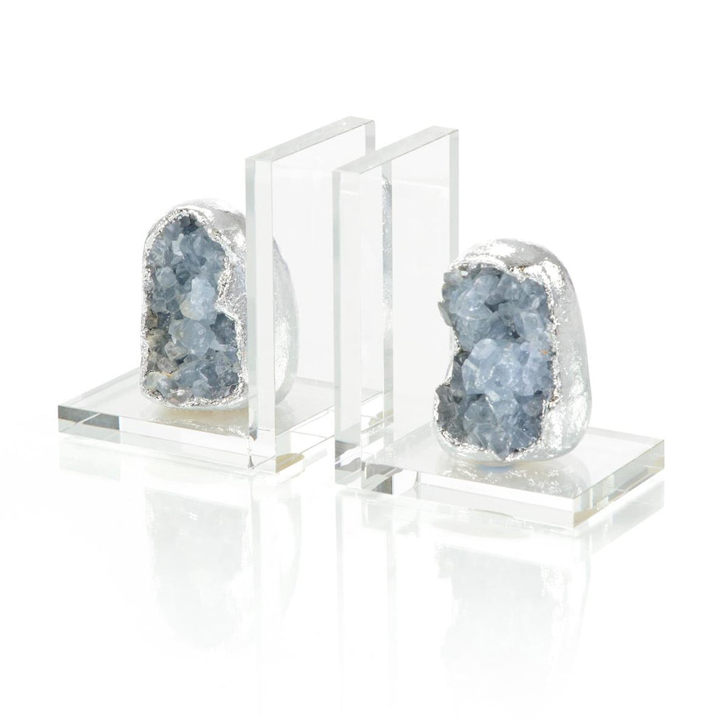 Silver Geode Bookends - Set of 2-John Richard-JR-JRA-14327S2-Bookends-1-France and Son