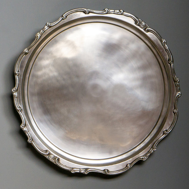 Pewter Platter 20.75"D Round Wall Art-Gold Leaf Design Group-GOLDL-BR1907-21-Decorative Objects-1-France and Son