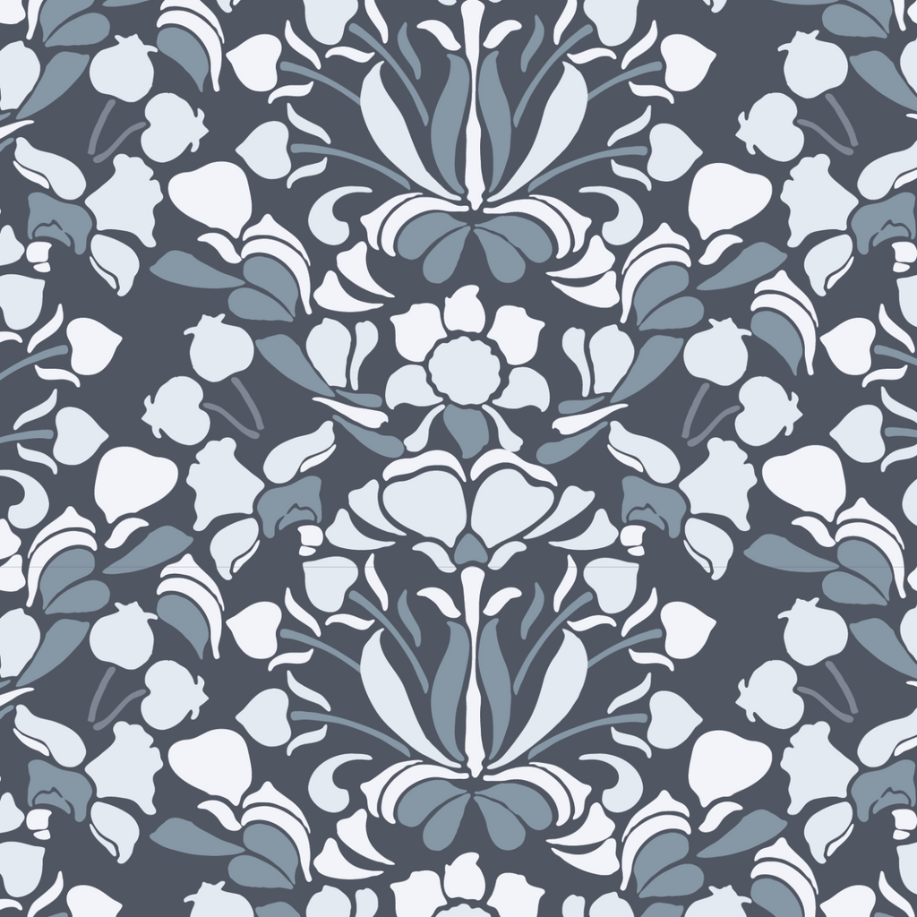 Snapdragon Wallpaper-Mitchell Black-MITCHB-WC381-2-PM-10-Wall DecorPatterns Blues & Greys-Premium Matte Paper-5-France and Son