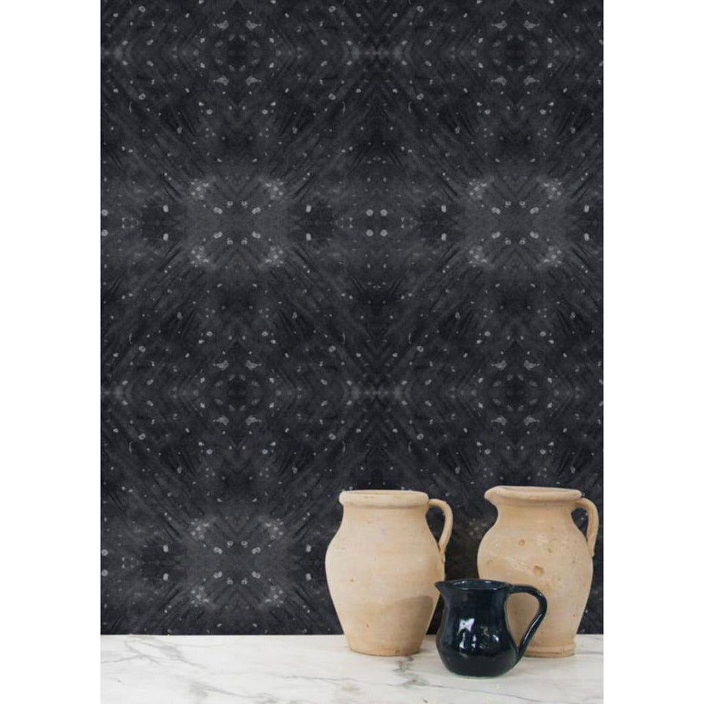 Celestial Diamond Wallpaper-Mitchell Black-MITCHB-WCAB435-PM-10-Wall DecorPatterns Black-Premium Matte Paper-2-France and Son