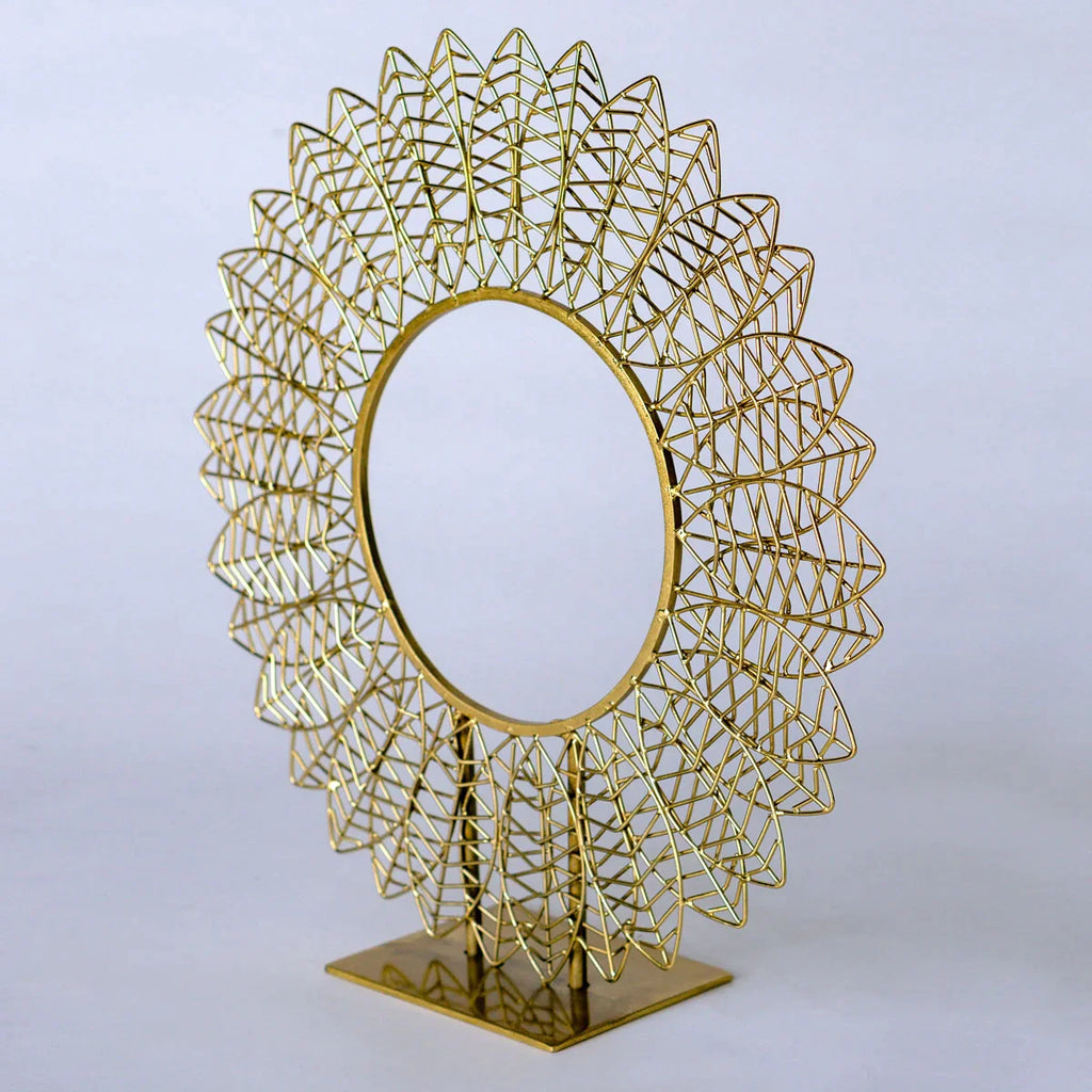 Wire Leaf 17"H Sculpture-Gold Leaf Design Group-GOLDL-IR9450-17-Decor-1-France and Son