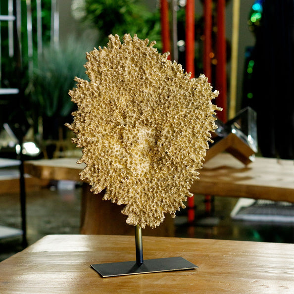 Coral Sculpture 21"H-Gold Leaf Design Group-GOLDL-RE8106-21G-Decorative ObjectsGold-3-France and Son