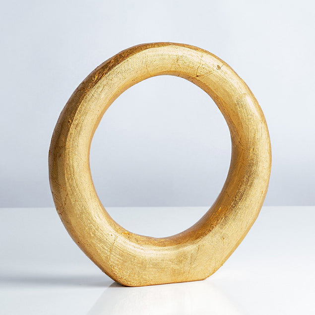 Wood Ring Sculpture 10.5"OD-Gold Leaf Design Group-GOLDL-WD8758-10G-Decorative ObjectsGold Leaf-1-France and Son